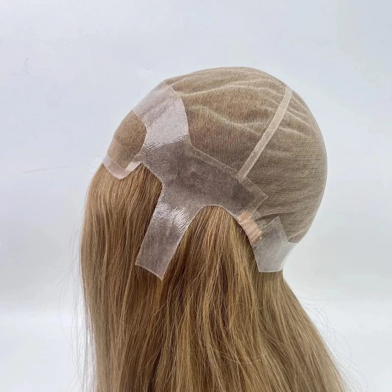 Ready to ship brazilian remy human hair 14inch Glueless swiss lace with pu medical wigs for alopecia woman patients