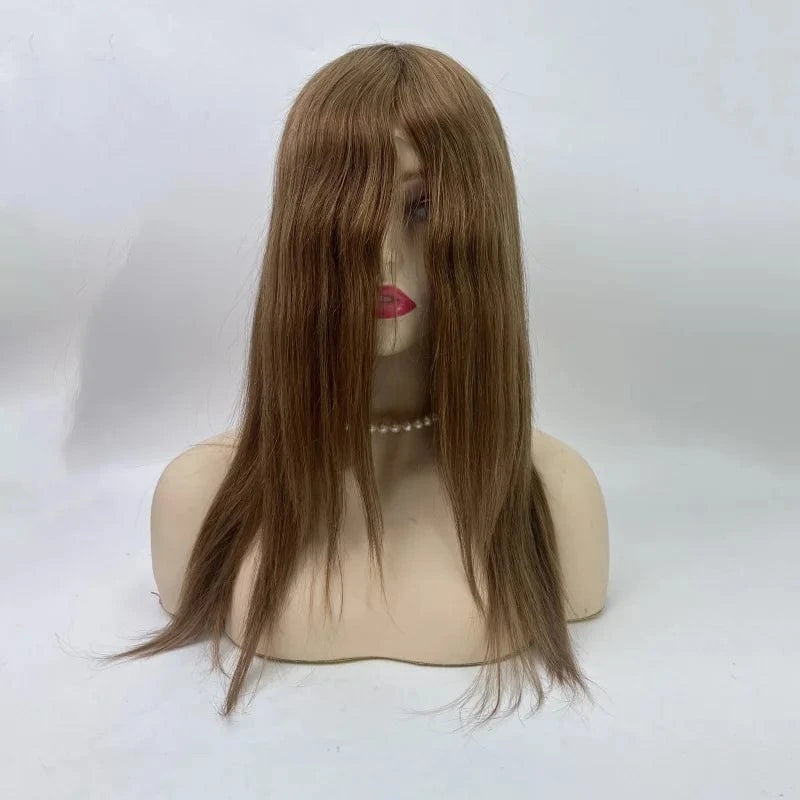 Ready to ship brazilian remy human hair 14inch Glueless swiss lace with pu medical wigs for alopecia woman patients