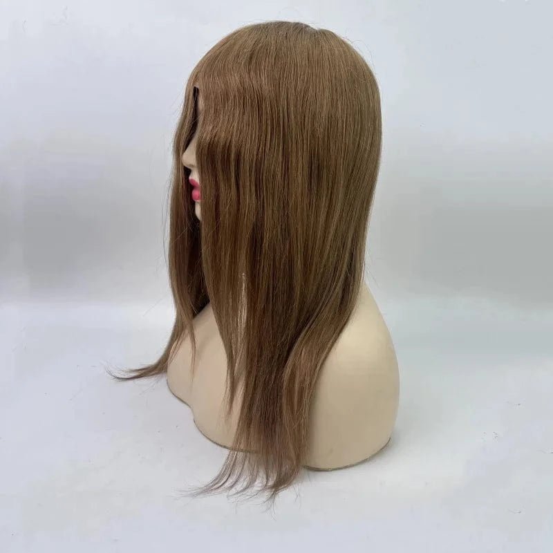Ready to ship brazilian remy human hair 14inch Glueless swiss lace with pu medical wigs for alopecia woman patients