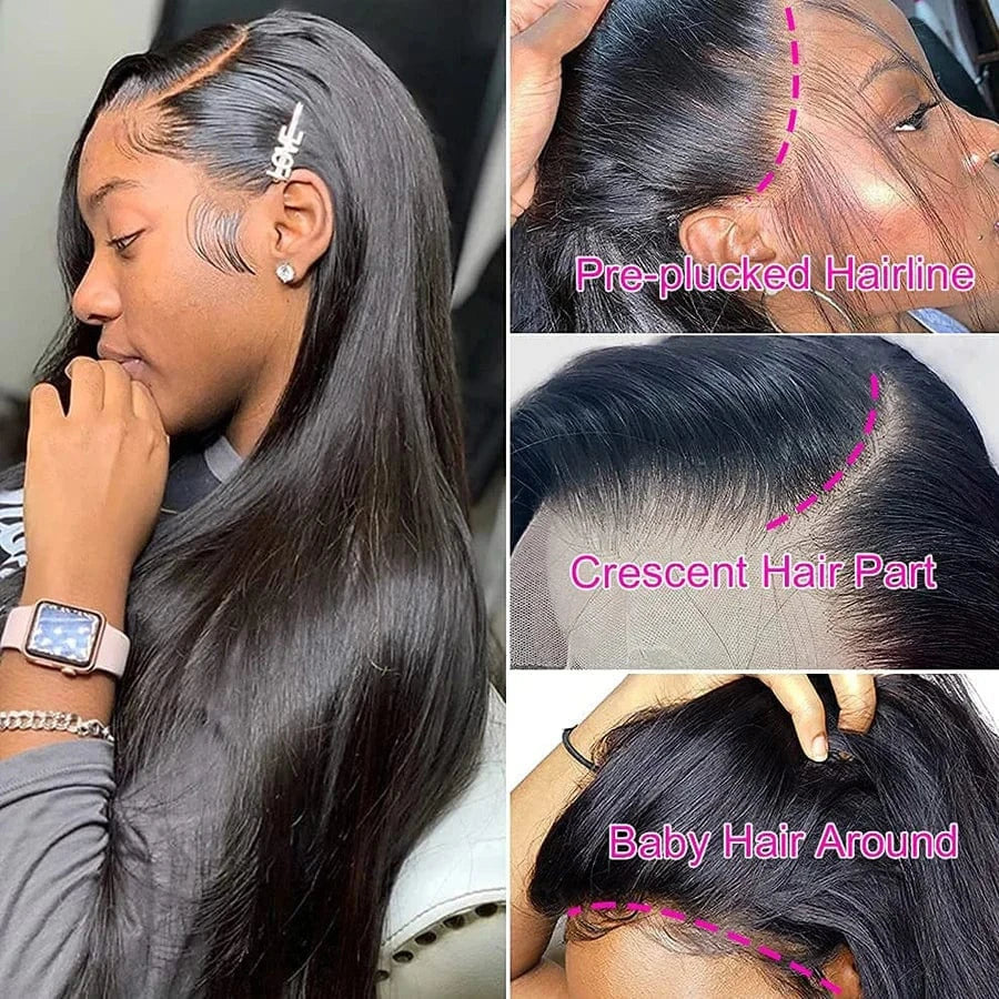Ready to Ship Cheap Virgin Brazilian Hair Wigs Glueless Wigs Human Hair Lace Front Silky Straight Wave Human Wigs