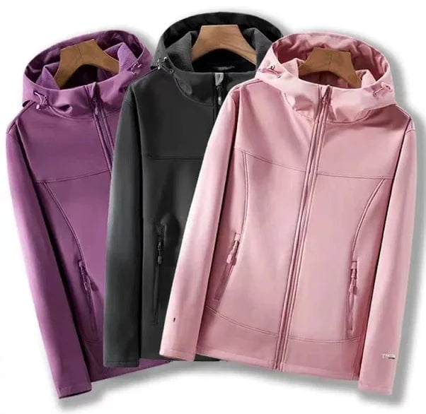 Ready to ship high quality womens  keep warm outdoor wear jackets hiking softshell jackets