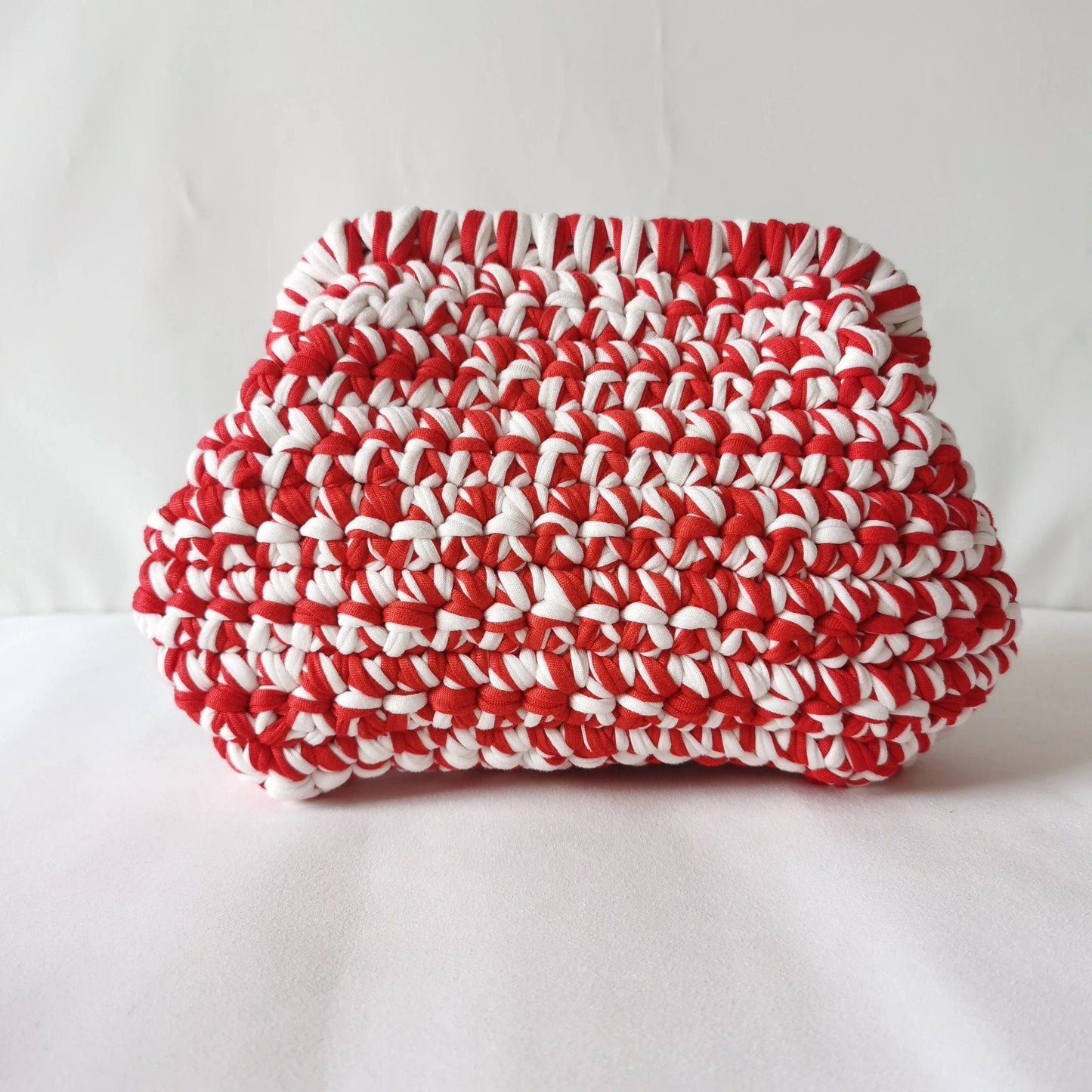 Red 2024 Newest Fashion Crochet Clutch Cloud Bag Handwoven Crochet Bag Custom Knitted Crochet Evening Bag