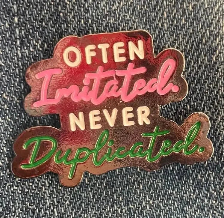 Red and White Often Imitated Never Duplicated Delta Diva Sorority Lapel Pin Jewelry