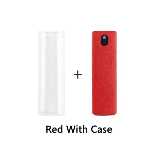 Red-Case-No Liquid 2 In 1 Screen Cleaner Spray Computer Mobile Phone Screen Dust Remover Tool Microfiber Cloth For iPhone iPad Cleaning Wipes