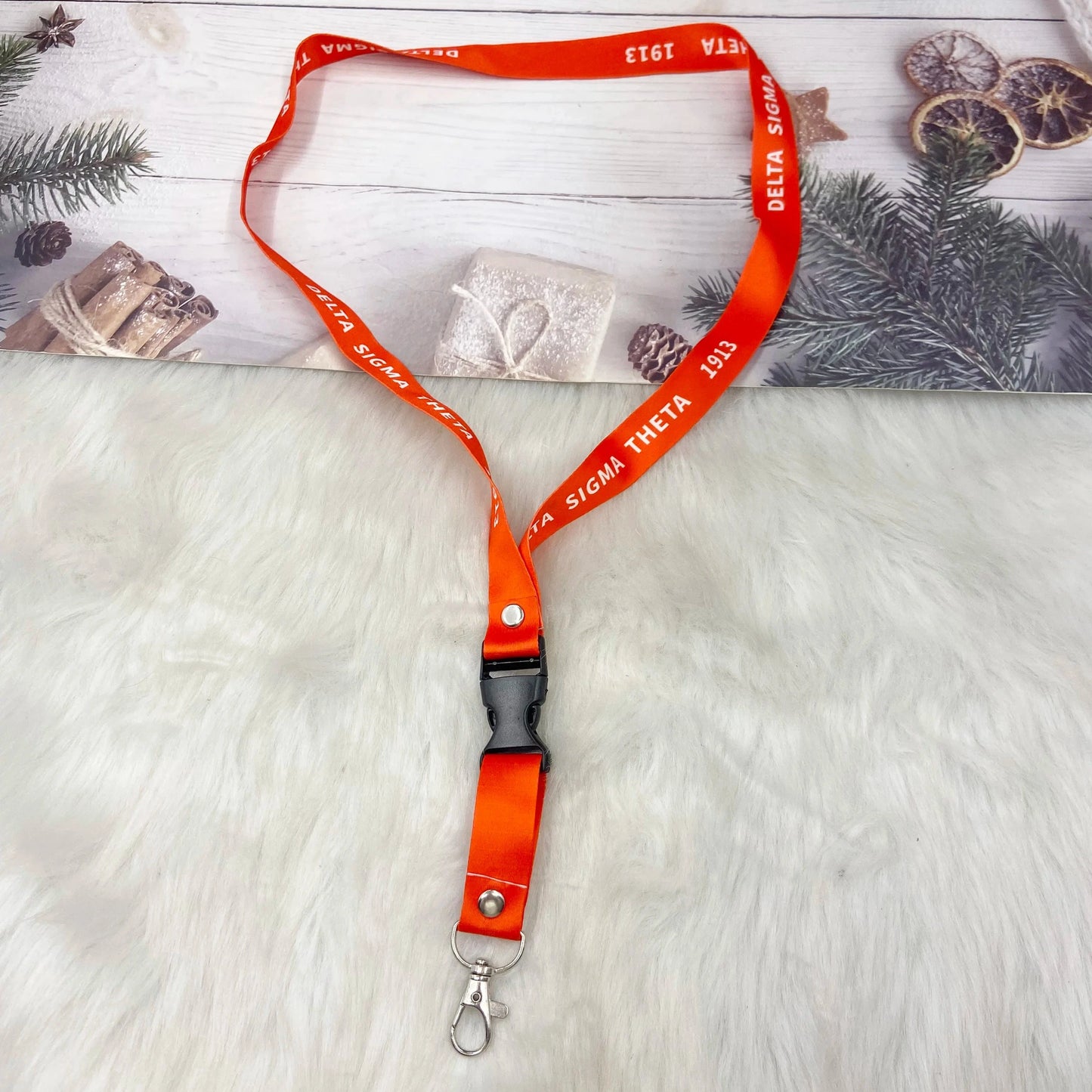 Red Greek Sorority Logo ZPB Delta OES Pink Green Print Lanyards Key Chain Sisterhood ID Card Satin Ribbon Lanyard Rolls Accessories