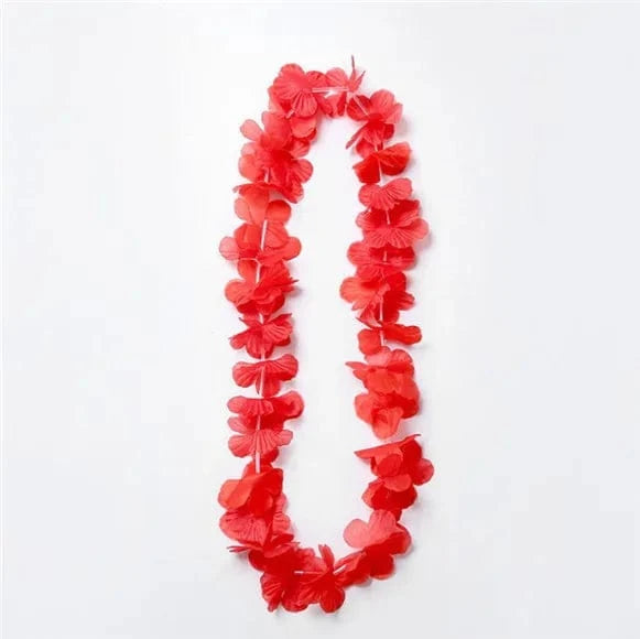 Red Hot Football Fans Flower Lei/hawaii Necklace Leis/hawaiian