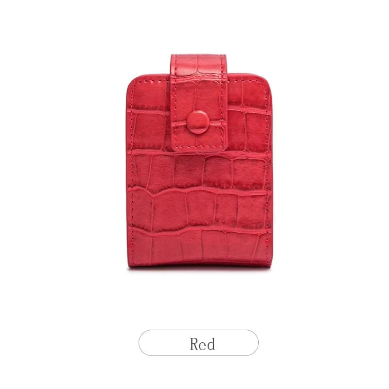 Red MIYIN fashionable Lipstick pack for women PU leather Portable Cosmetic bag storage bag with mirror makeup bag for lady