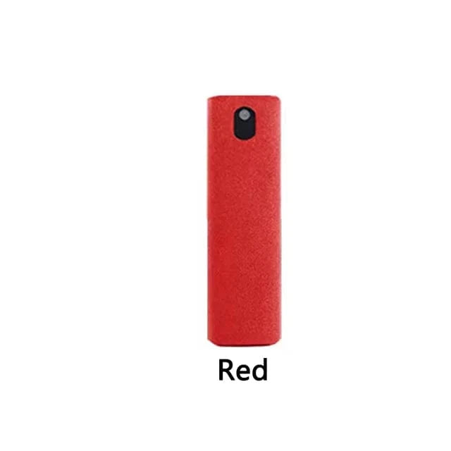 Red-No Liquid 2 In 1 Screen Cleaner Spray Computer Mobile Phone Screen Dust Remover Tool Microfiber Cloth For iPhone iPad Cleaning Wipes