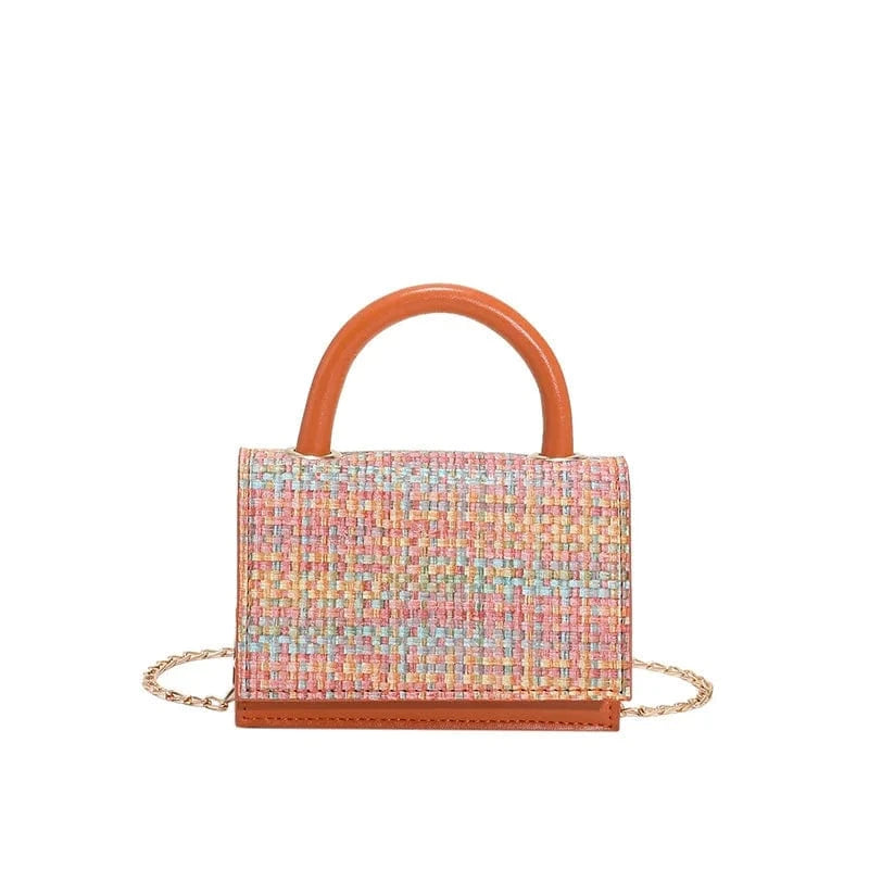 Red Summer Mini Trend Woven Contrast Color Sweet Cute Shoulder Messenger Luxury Leather Crossbody Bags Women Handbags