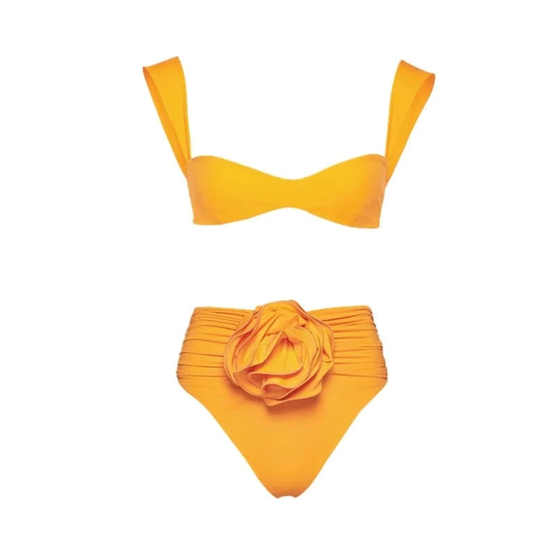 RedPeony Bathing Suit Beachwear Biquini Two-Pieces Women Floral Lace Up 2024 Push-Up White Bikini Set Swimsuit Swimwear