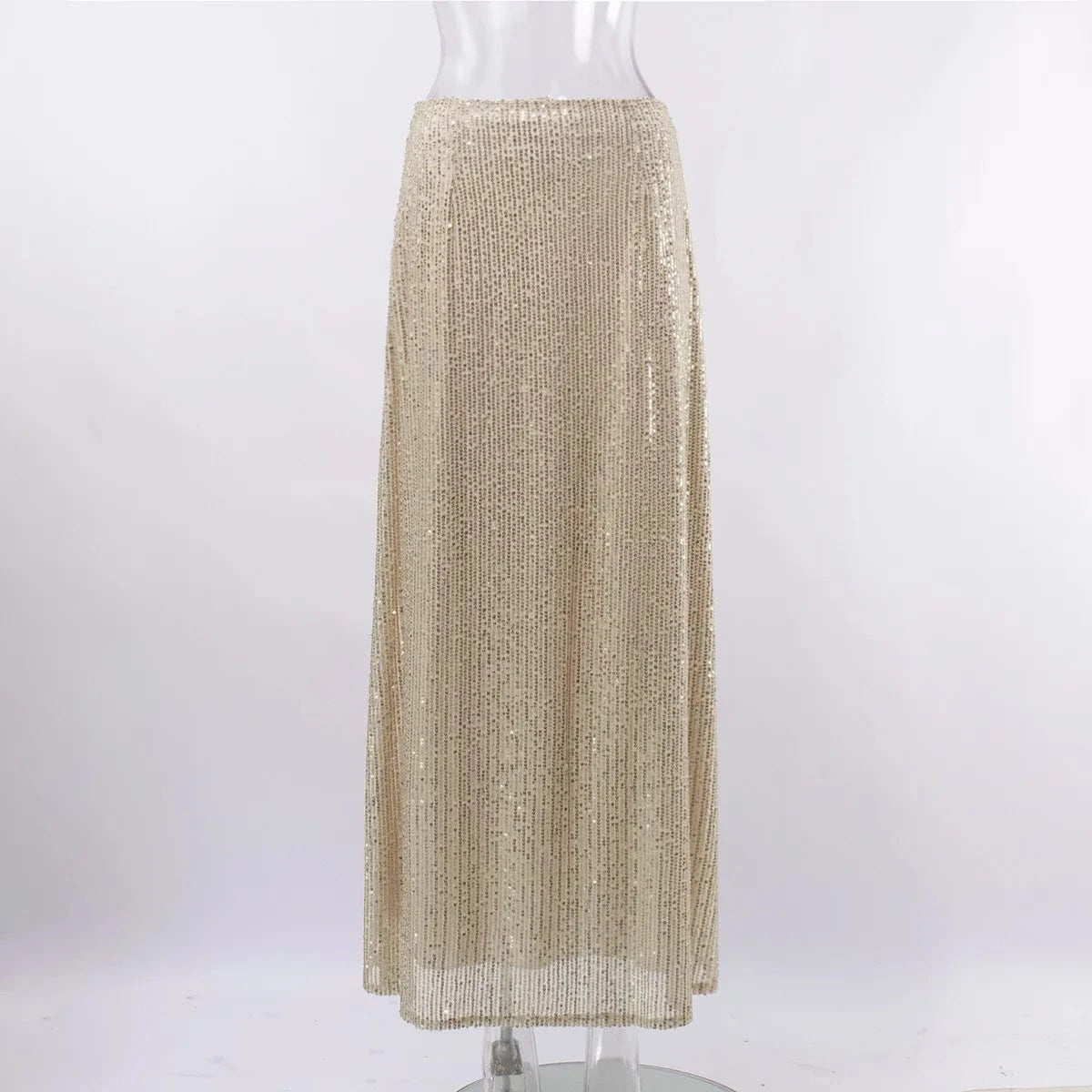 RedPeony Elastic Band Midi Long Sexy Skirt 2023 Women Sexy Club High Fashion A Line High Waisted Hippie Skirts Sequin Skirts