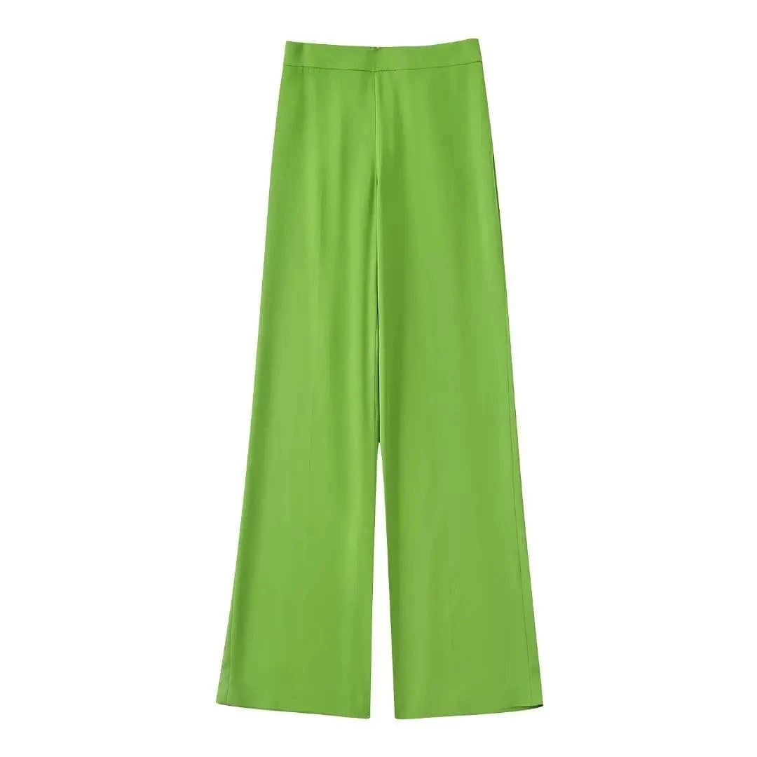 RedPeony Fashion 2023 Coats Women V Neck Double Breasted Sashes Long Sleeveless Jackets Office Lady Solid Green Vest Blazer Set