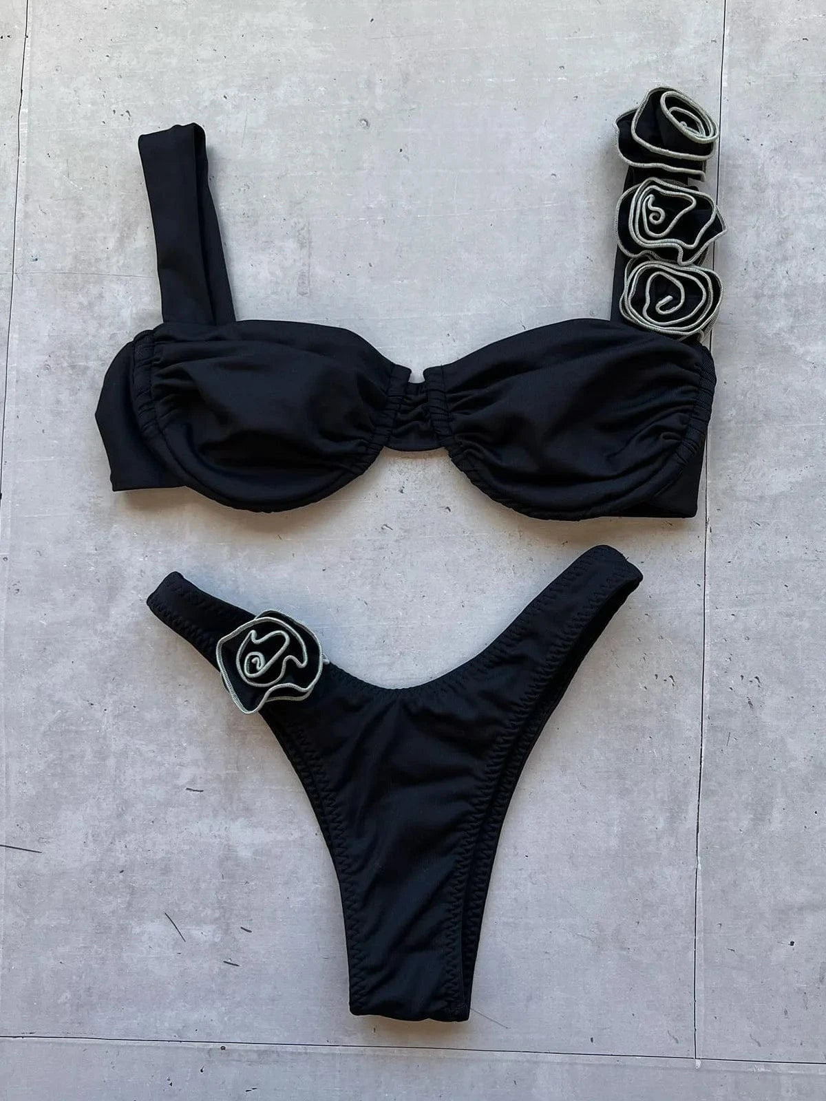 RedPeony Sexy Female Swimwear Floral Bathing Suit Biquini Swimming Suits 2024 New Womens Swimsuit Lace Up Bikini Bikinis S