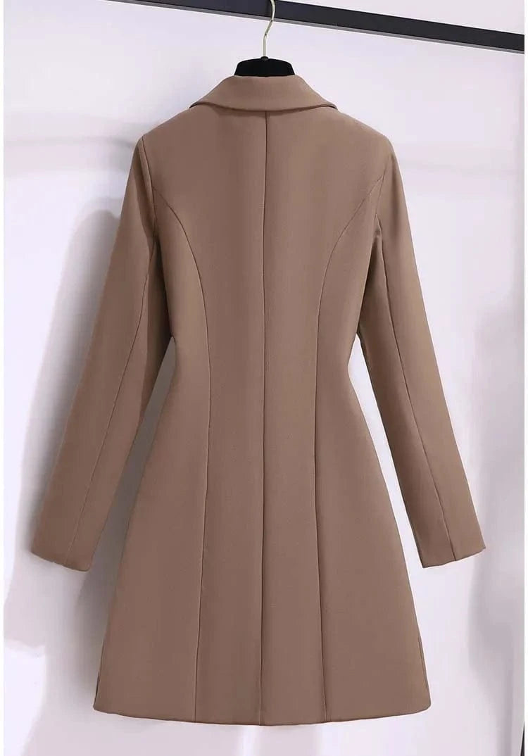 RedPeony Women's Elegant Fashion Solid Party Vestidos Office Lady Casual Button Belt Mini Dresses 2025 Spring Slim Blazer Dress