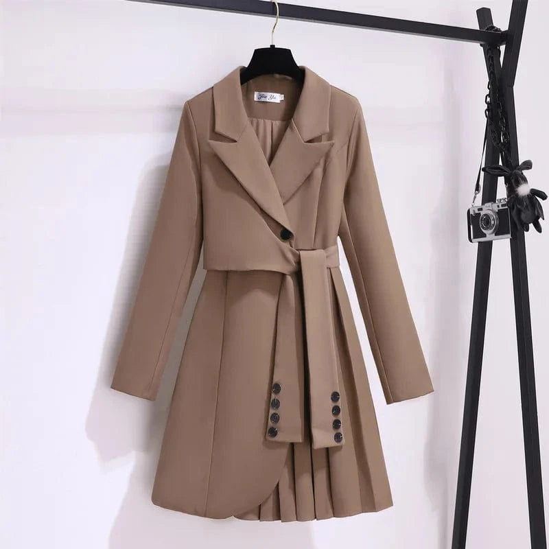 RedPeony Women's Elegant Fashion Solid Party Vestidos Office Lady Casual Button Belt Mini Dresses 2025 Spring Slim Blazer Dress