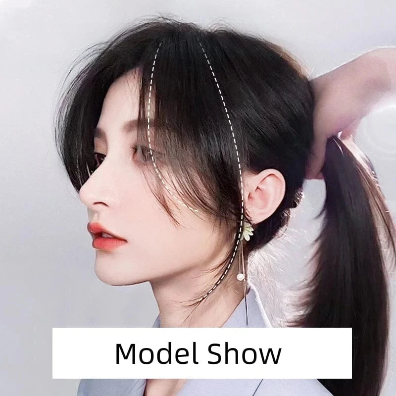 Remy Human Hair Fringe Extensions Clip In Hairpiece For Women Hair Handtied Hair Bangs