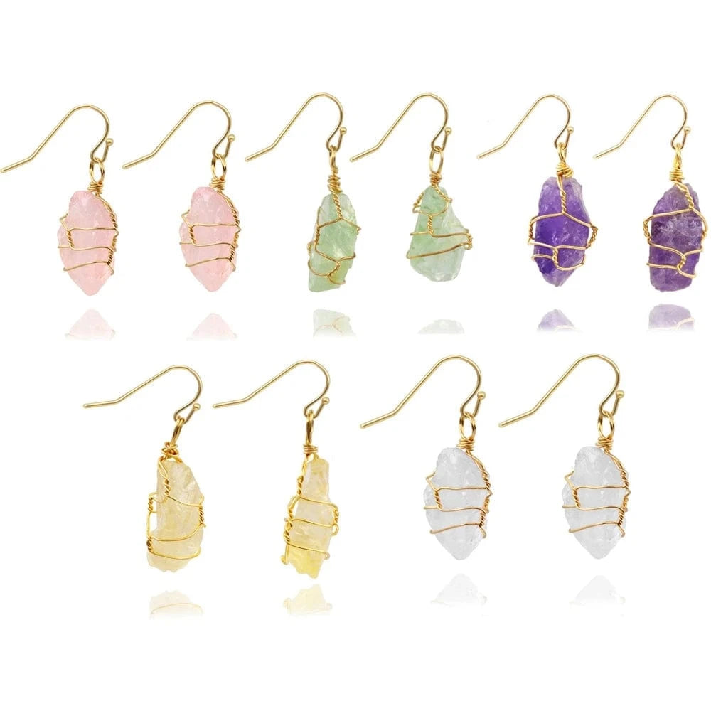 Resizable / Multi New Design Raw Quartz Bohemian Adjustable Crystal Ring Natural gold hand make Wire Wrapped Ring mineral stone Fluorite Jewelry