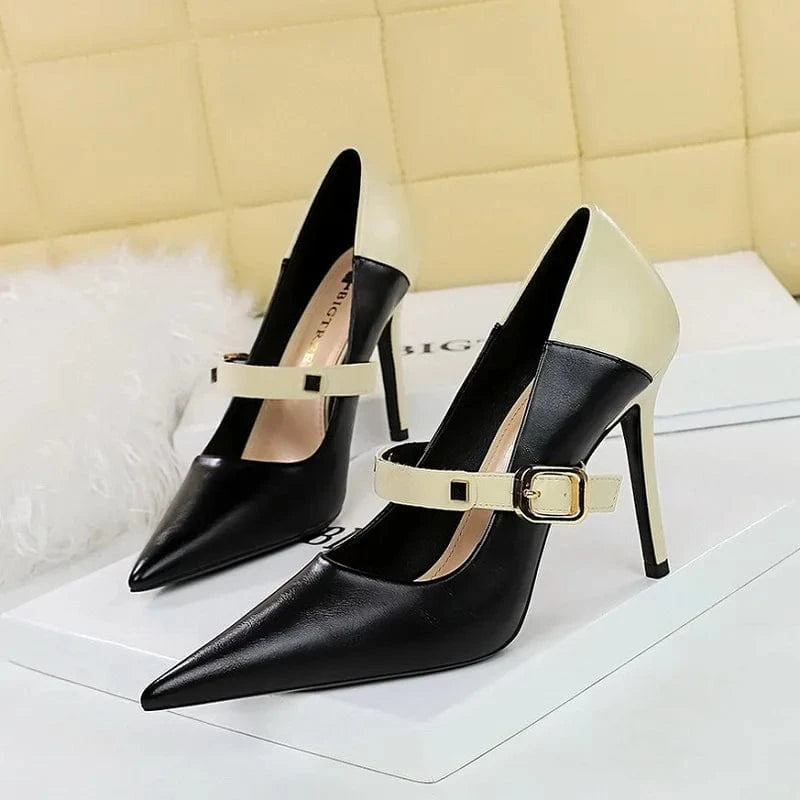 Retro Elegant Vintage Girls Shoes Sweet Party 2024 Pointed toe Sandals 10cm High Heels for Ladies