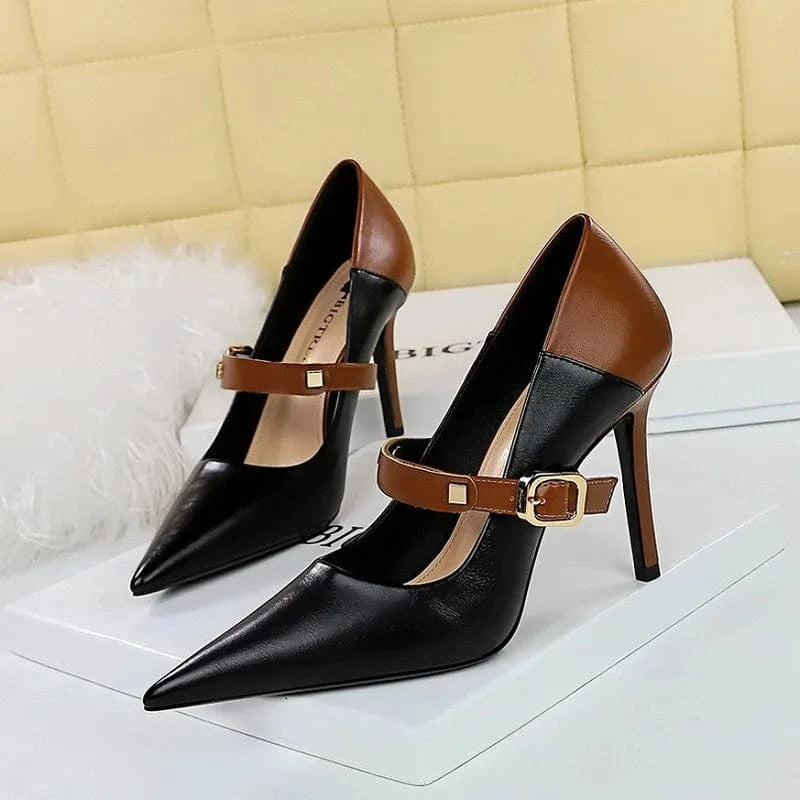 Retro Elegant Vintage Girls Shoes Sweet Party 2024 Pointed toe Sandals 10cm High Heels for Ladies