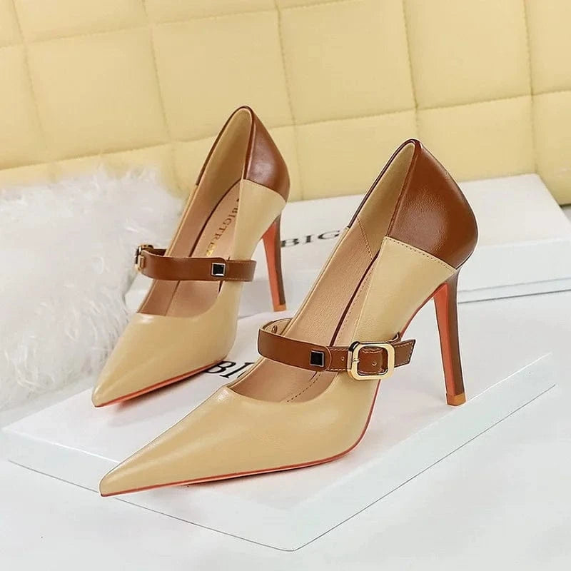 Retro Elegant Vintage Girls Shoes Sweet Party 2024 Pointed toe Sandals 10cm High Heels for Ladies