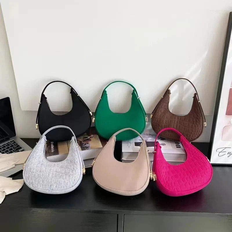 Retro fashion simple western handbag bag female 2024 autumn winter new Joker Korean felt cute girls women cloth bag