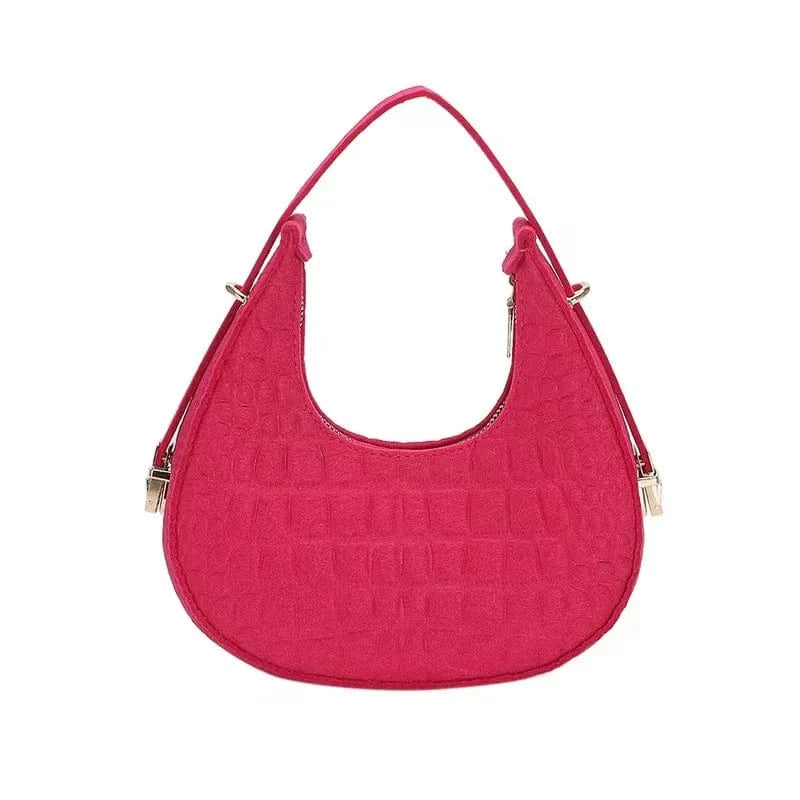 Retro fashion simple western handbag bag female 2024 autumn winter new Joker Korean felt cute girls women cloth bag