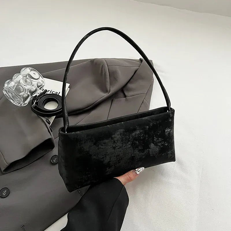 Retro Texture Design Underarm Bag Solid Color Simple Advanced Versatile Ladies Handbag Elegant Fashion Exquisite Shoulder Bag - SN Wigs & More