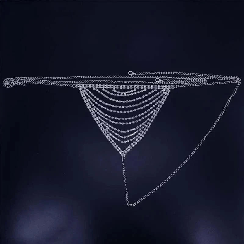 Rhinestone Bling Bikini Panties and Bra Sets Sexy Diamond Party Trendy Chain Body Jewelry