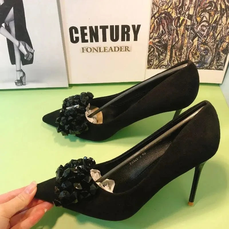 Rhinestone Bow Sandales Talon Femme Latest Design No MOQ 1 Pumps Sexy Ladies Stiletto High Heels for Women