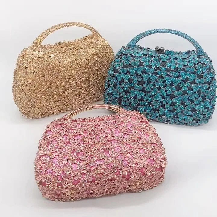 Rhinestone Metal Mesh Clutches Wedding Purse Party Luxury Evening Crystal Party Stone evening bags clutch 2024 luxury