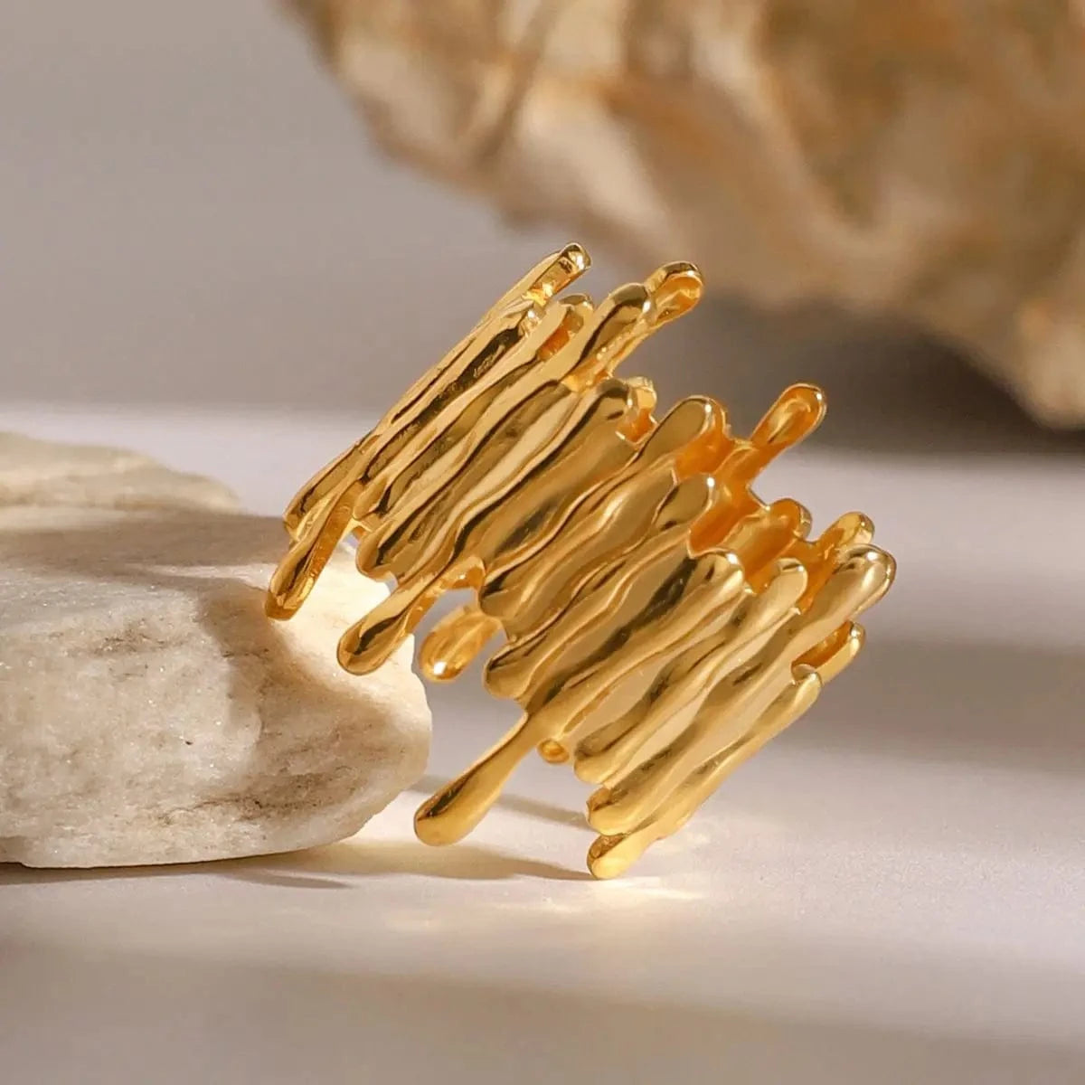 rings Resizable / minimalist / R2401 Geometric Asymmetrical Adjustable Open Rings