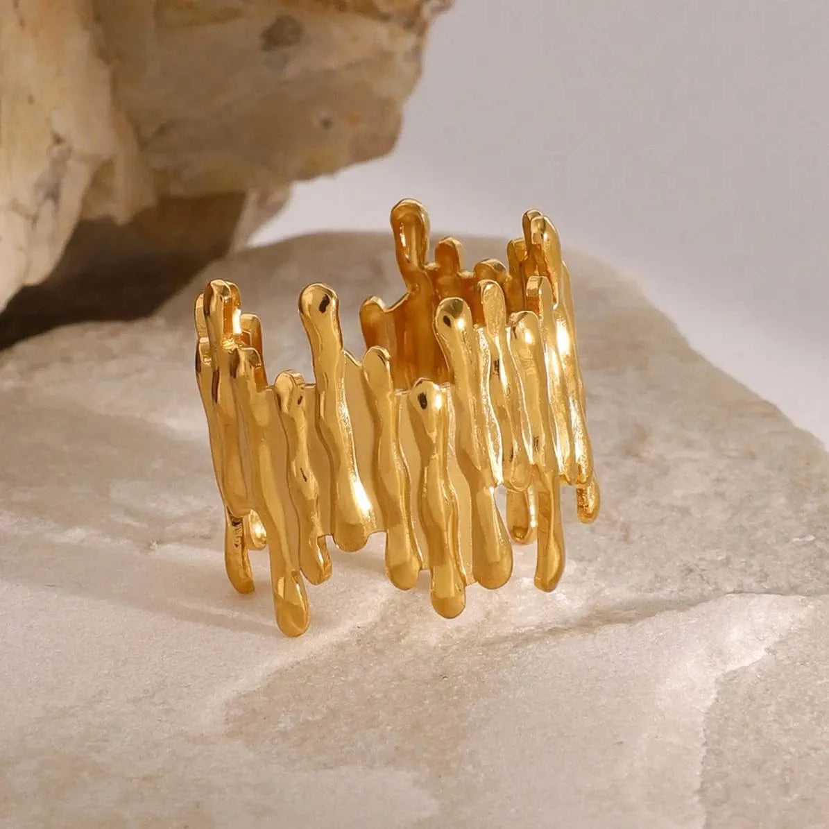 rings Resizable / minimalist / R2401 Geometric Asymmetrical Adjustable Open Rings
