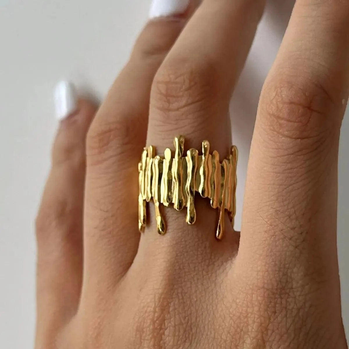 rings Resizable / minimalist / R2401 Geometric Asymmetrical Adjustable Open Rings