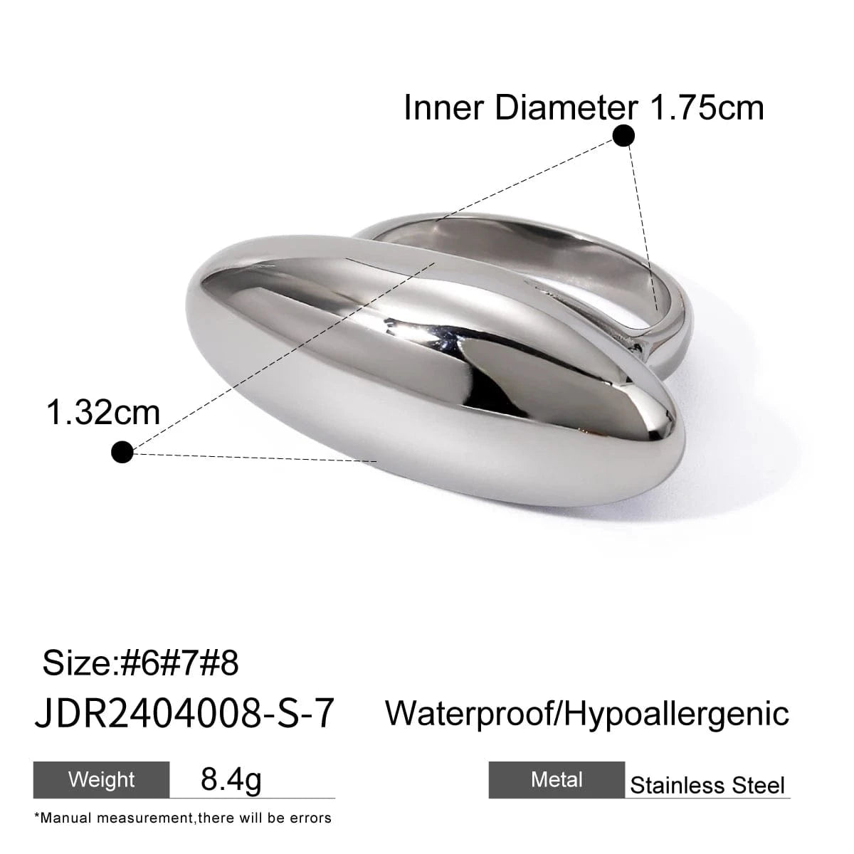rings Resizable / Simple / R2604S Geometric High Polished Chunky Punk Ring
