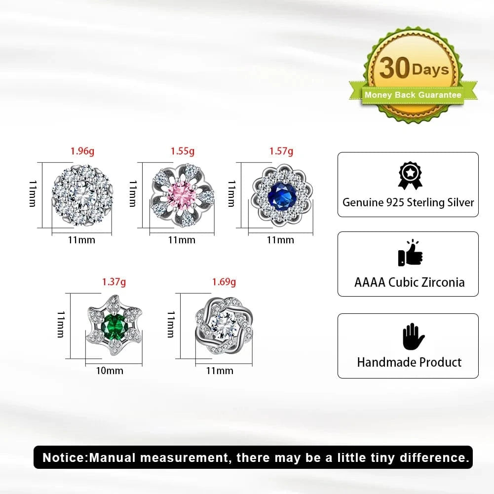 RINNTIN LM 925 Sterling Silver Earrings 8A Zirconia Studs Luxury Party Jewelry Exquisite Female Gift Classic Screw Back Studs