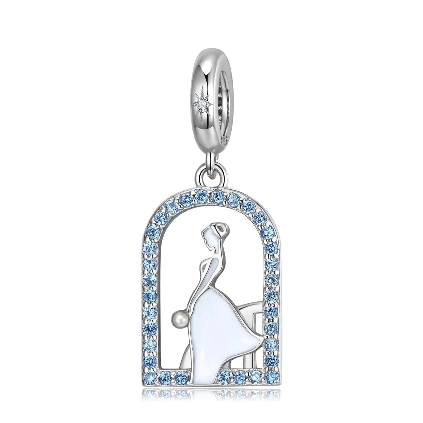 Romantic Bouquet Pendant 925 Sterling Silver with colorful CZ for Women charm bead Rose gold plated jewelry Bracelet Wholesale