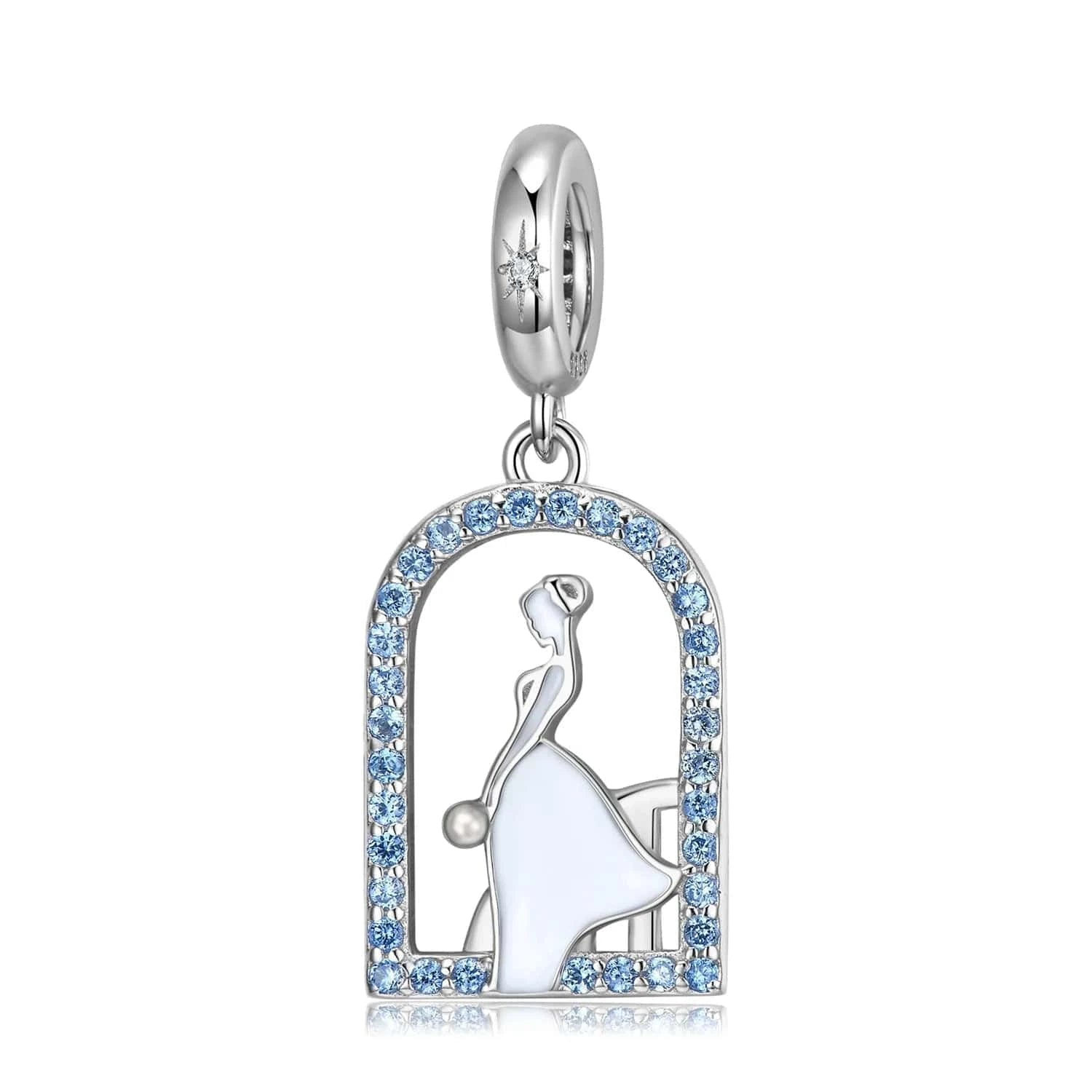Romantic Bouquet Pendant 925 Sterling Silver with colorful CZ for Women charm bead Rose gold plated jewelry Bracelet Wholesale