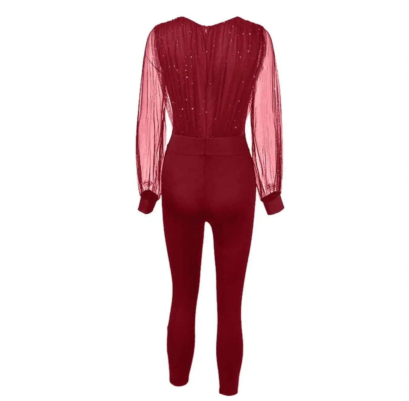Rompers Womens Jumpsuit Black Elegant Sequins Mesh Glitter Party Night Sexy Long Pants One Piece Overalls Autumn Long Sleeve