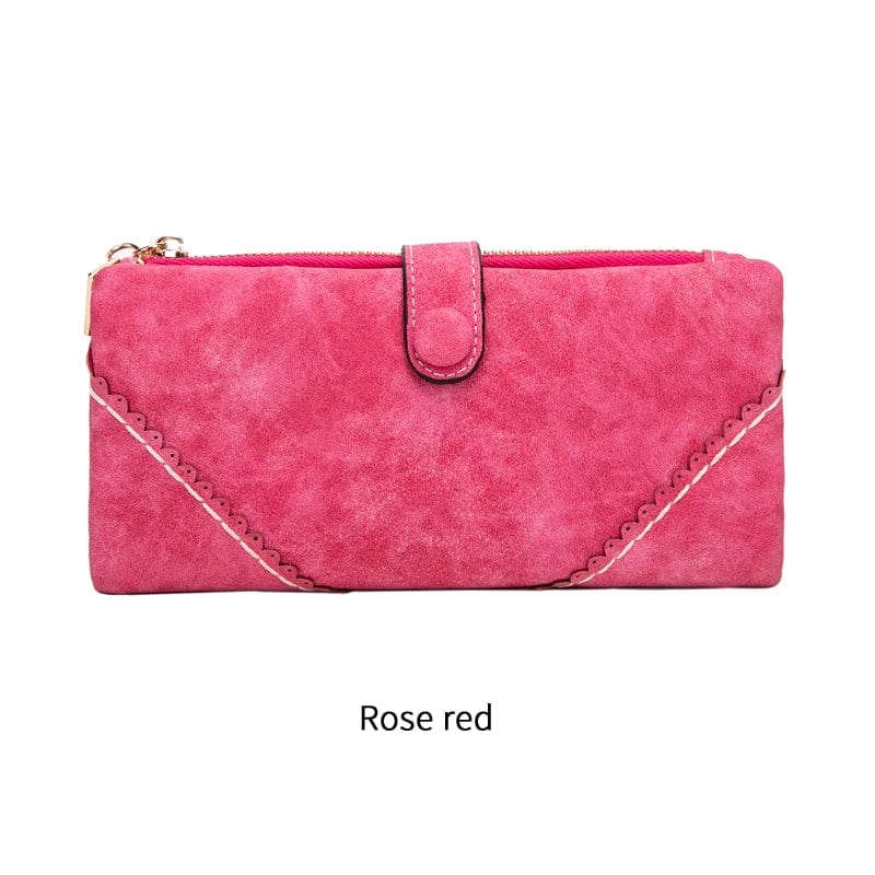 Rose red MIYIN 2024 hot selling women wallet Long Retro ladies purse Multifunction wallet card holder cartera women's wallets