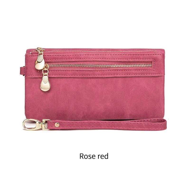 Rose red MIYIN 2024 hot selling women wallet Long Retro ladies purse Multifunction wallet card holder cartera women's wallets woman