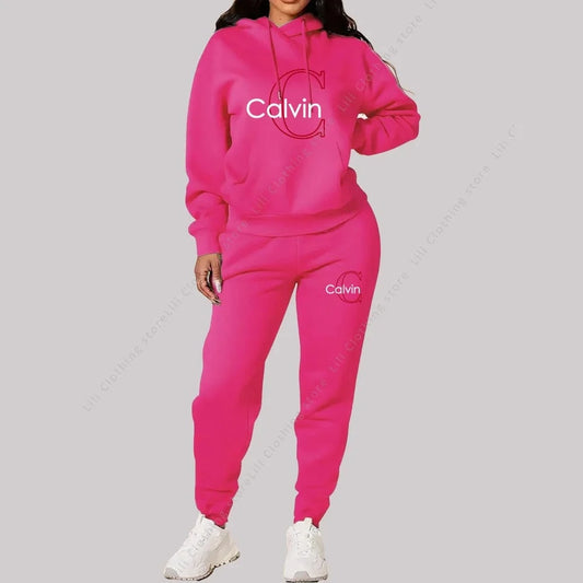 Rose Red / XXXL 2025 New Ladies Tracksuit Aesthetic Designer Clothes Trend Sportswear High quality Hoodies Sweatpants 2 piece Outfits Women Sets