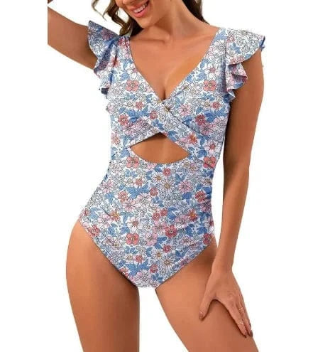 Ruffles Swimsuit Beachwear One Piece Swimwear Slim Bathing Suit monokini swimwear women 2024