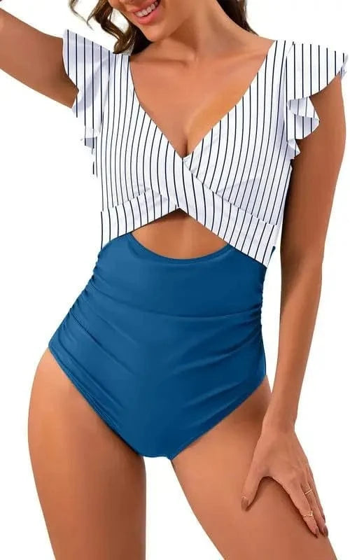 Ruffles Swimsuit Beachwear One Piece Swimwear Slim Bathing Suit monokini swimwear women 2024