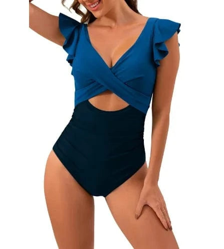 Ruffles Swimsuit Beachwear One Piece Swimwear Slim Bathing Suit monokini swimwear women 2024