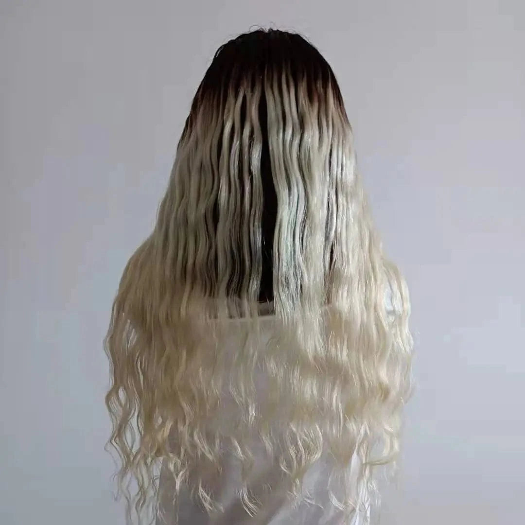 Russian blonde remy double drawn cheap invisible feather line hair extensions