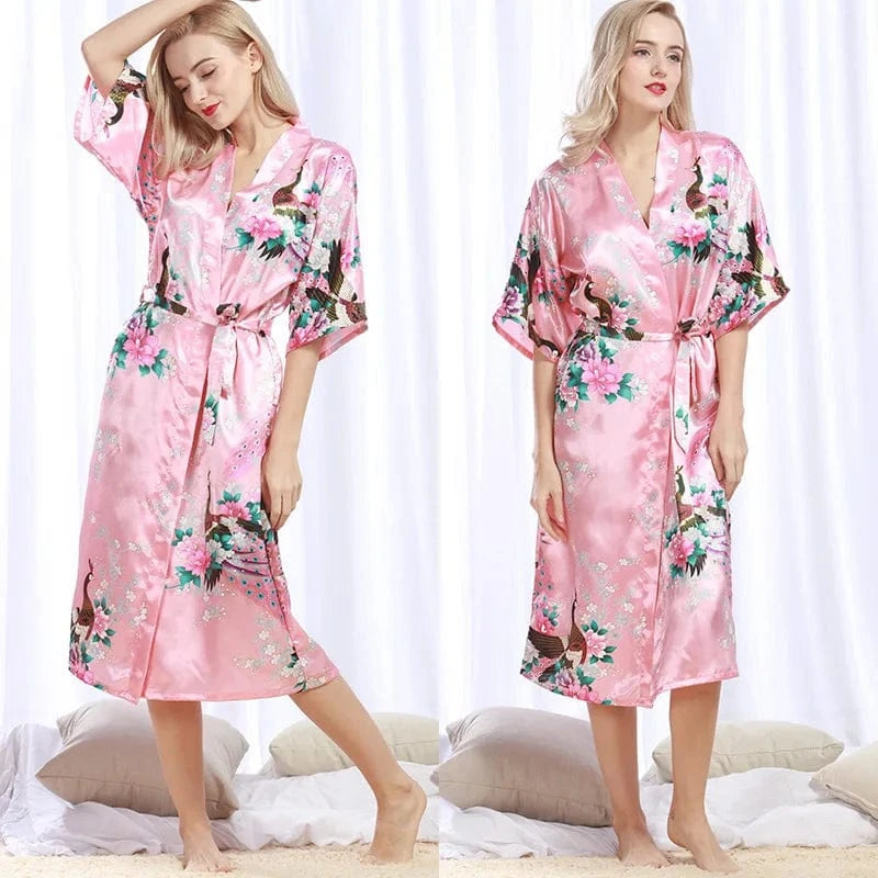 S / 01 Silk Kimono Robe Bathrobe Women Satin Robe Silk Night Sexy Robes Night Grow For Bridesmaid Summer Plus Size