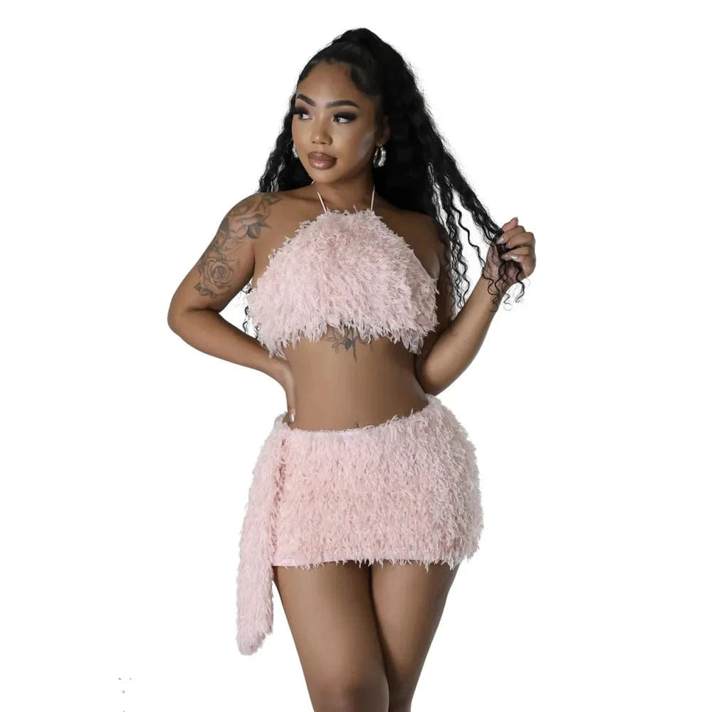 S / 1 ZHEZHE New Arrivals 2024 Spring Fashion Sexy Women Clothing Sling Vest Street Wear Skirt Two Piece Set Women's Set