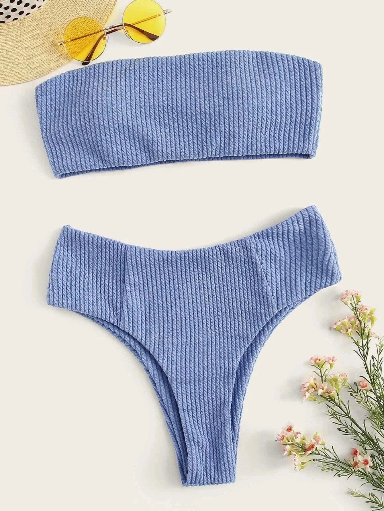 S / 2 2024 Sexy Bikini Micro Solid Bathing Suit Women Summer Beach Wear Push Up Swim Shorts Bikini Two Piece Set Swimwear