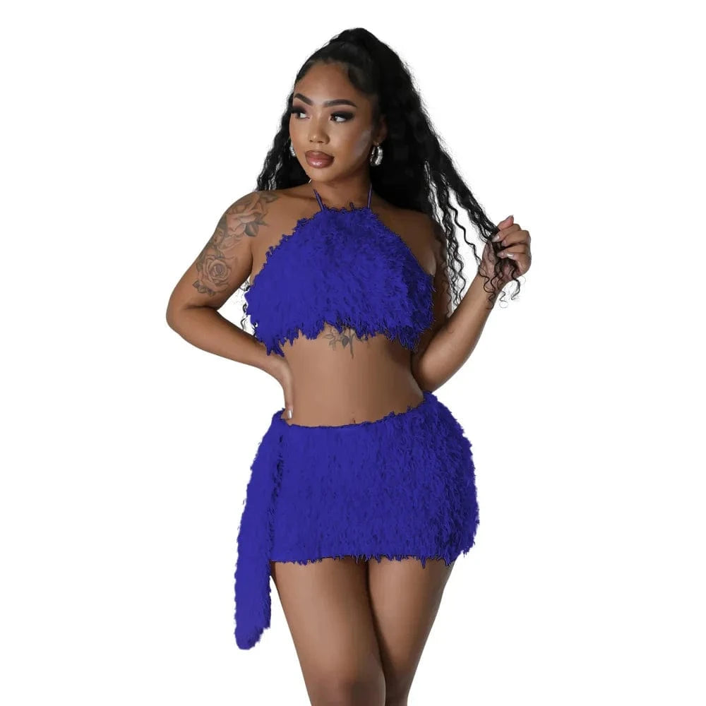 S / 2 ZHEZHE New Arrivals 2024 Spring Fashion Sexy Women Clothing Sling Vest Street Wear Skirt Two Piece Set Women's Set