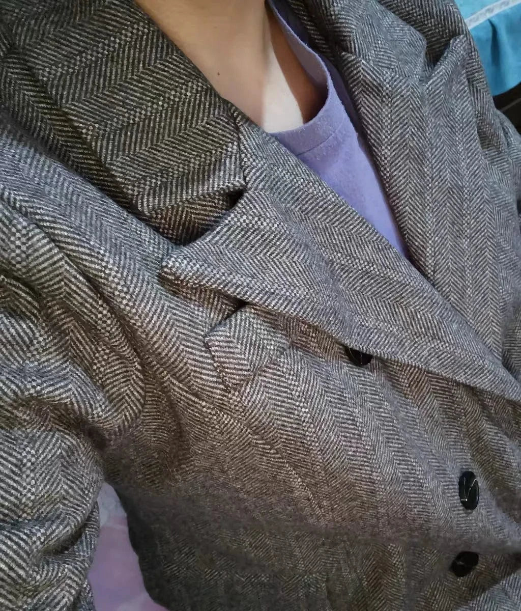 S-3XL professional attire Woolen suit jacket Women's Autumn/Winter British Style Wool Suit Set
